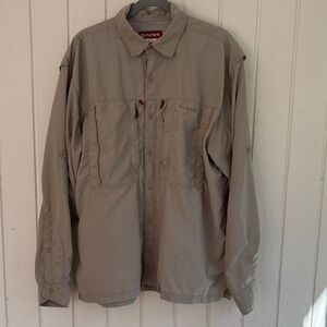 SIMMS Fishing Shirt Khaki Mens XL